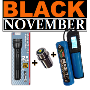 BLACK Maglite Heavy-Duty 2-Cell D Flashlight COMBO!
