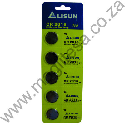 LISUN CR2016 LITHIUM BATTERY (5 PER CARD)