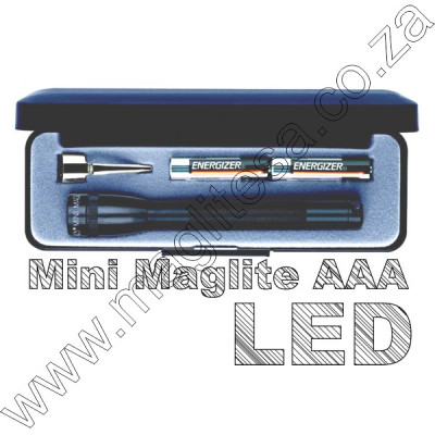 AAA LED Mini Maglite Black Pres