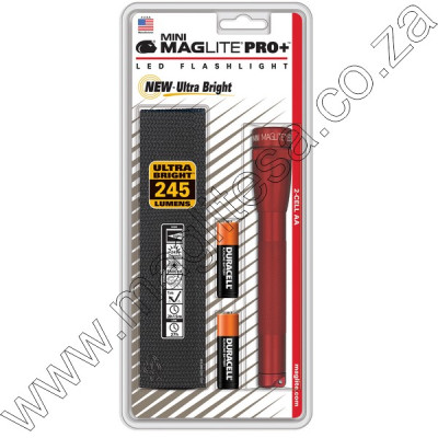 Red Mini Maglite LED 2 AA Pro Plus Flash Red Mini Maglite LED 2 AA Pro Plus Flash