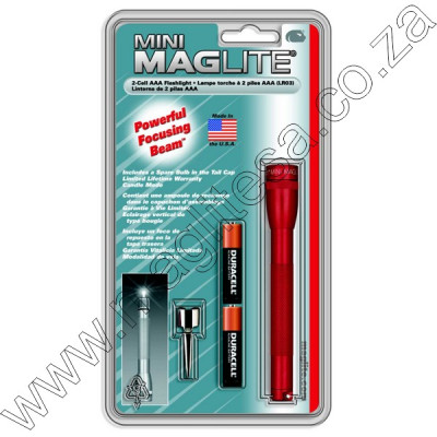 Red Mini Maglite 2 Cell AAA Flashlight