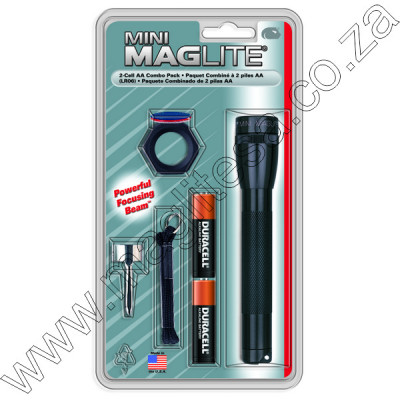 BLACK MINI MAGLITE COMBO PACK 2 CELL AA FLASHLIGHT
