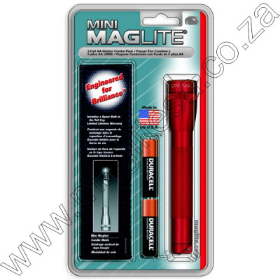 Red Mini Maglite Holster Pack 2 Cell AA