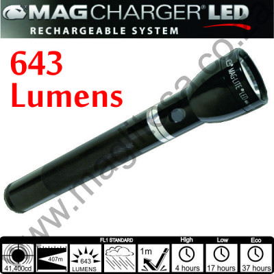 643 Lumen Rechargeable LED Maglite Flash 643 Lumen Rechargeable LED Maglite Flash