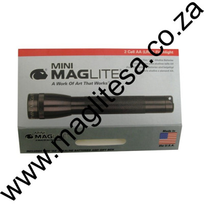 MINI MAGLITE PRINTED GIFT SLEEVE-AA PRES BLACK