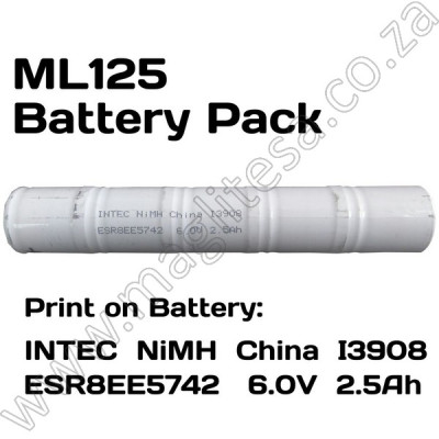 ML125 Batt Pack6V 2.5Ah NiMH ESR8EE5742 ML125 Batt Pack6V 2.5Ah NiMH ESR8EE5742